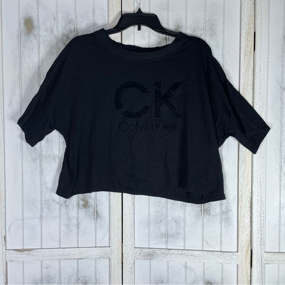 Calvin Klein Performance Women Active Stacked Flocking Comfort Logo Tee XL - Picture 6 of 12